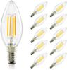 LED E14 Glühbirne Leuchtmittel:ZMH 10er pack Warmweiß Lampe kerze 4W 2700K Filament Birne Retro Edison C35 Glühlampe Vintage Light Bulb Glas Energiesparlampe - Nicht Dimmbar Bild 1