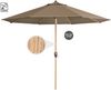 Doppler Sonnenschirm / Kurbelschirm "Alu Wood Ultra 350", greige, Ø 350 cm Bild 2