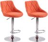 CLP 2er Set Barhocker Lazio Stoff höhenverstellbar und 360 Grad drehbar,orange Bild 2