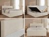 Boxspringbett mit Multipocket-Matratze und Topper, Doppelbett, Struktur dekostoff, Polsterbett mit Bettkästen - JAGUAR - 140 x 200 cm - Beige Struktur - H4 Bild 2