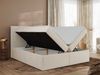 Boxspringbett mit Multipocket-Matratze und Topper, Doppelbett, Struktur dekostoff, Polsterbett mit Bettkästen - JAGUAR - 140 x 200 cm - Beige Struktur - H4 Bild 3
