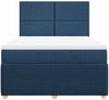 vidaXL Boxspringbett mit Matratze Blau 140x200 cm Stoff 3292078 Bild 4