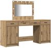 vidaXL Schminktisch mit Spiegelbeleuchtung 3 pcs Braun Holzwerkstoff 3334253 Bild 2