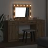 vidaXL Schminktisch mit Spiegelbeleuchtung 3 pcs Braun Holzwerkstoff 3334253 Bild 4