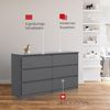 MAGOWA Schubkastenkommode Kommode 140cm - moderne Kommode mit 6 Schubladen für viel Stauraum, Breite 140 cm - Tiefe 39 cm - Höhe 79 cm Bild 3