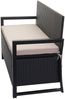 Poly-Rattan 2er Sitzbank HWC-F39, Gartenbank Truhenbank, Staufach Aufbewahrung Sitzkissen ~ anthrazit, Kissen beige Bild 5