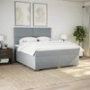 vidaXL Boxspringbett mit Matratze Hellgrau 180x200 cm Stoff 3290560 Bild 3