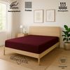 EXKLUSIV HEIMTEXTIL Frottee Spannbettlaken Premium 180 - 200 x 200 cm Bordeaux 80% Baumwolle 20% Polyester Öko - Tex Zertifiziert Bed-Sheet Bettlaken Spannbetttuch Bild 2