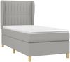 Boxspringbett mit Matratze Stoff Hellgrau 90x200 cm, Härtegrad: H2 [3128653] Bild 3