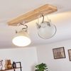 hofstein Deckenleuchte »Mot« Deckenlampe aus Metall/Holz in Weiß/Natur, ohne Leuchtmittel, mit verstellbaren Strahlern, 2xE14, Retro/Vinatge Design Bild 3