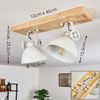 hofstein Deckenleuchte »Mot« Deckenlampe aus Metall/Holz in Weiß/Natur, ohne Leuchtmittel, mit verstellbaren Strahlern, 2xE14, Retro/Vinatge Design Bild 4