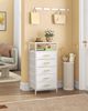 Nachttisch, Beistelltisch mit 5 Stoff-Schubladen und Regalen, Offenes Fach, Couchtisch, Nachtschrank Schlafzimmer, für Wohnzimmer, Schlafzimmer, Weiß Bild 1
