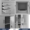 Vitrinenschrank abschließbar FILIP - mit Tresor & Schubladen| Büroschrank aus Stahl Aktenschrank mit Glasfenster Metallschrank Mehrzweckschrank, 185x90x40cm Grau Bild 4