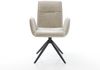 Drehstuhl Vinja-Flex Webstoff Soft Beige Kreuzgestell breit Schwarz 360° drehbar Wippfunktion Bild 2