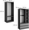 Kleiderschrank Elmo Anthrazit 180 x 200 cm 2er Set Vicco Bild 3