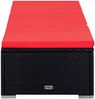 vidaXL Sonnenliege mit Auflage und Teetisch Poly Rattan Rot 310226 Bild 5