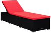 vidaXL Sonnenliege mit Auflage und Teetisch Poly Rattan Rot 310226 Bild 3