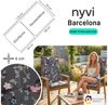NYVI Hochlehnerauflage Hochlehner Auflagen 2er Set Barcelona - Gartenstuhlauflagen 118x50cm, (2 St), Stuhlauflage, Sitzauflage mit Halteband, UV-fest, Blumen Floral Bild 2