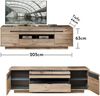 TV-Board >Bellano< in Viking Oak Dekor, MDF, Spannplatte - 205x63x44cm (BxHxT) Bild 4