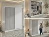 Schwebetürenschrank LUMOS in Weiß inkl. Innenausstattung, mit Lamellen-Optik, Schwarz, Breite 200 cm, moderner Kleiderschrank Bild 2