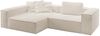 KAWOLA Sofa CARMO Ecksofa Stoff weiß Recamiere links 68 x 191 x 306 cm Bild 3