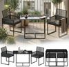 STEELSØN 'Kynaris' 3-tlg. Gartenmöbel-Set, Sitzgruppe aus 2 Polyrattan-Stühlen und Gartentisch, Metall, zusammenklappbar, schwarz/anthrazit, wetterfest Bild 1