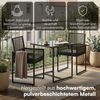 STEELSØN 'Kynaris' 3-tlg. Gartenmöbel-Set, Sitzgruppe aus 2 Polyrattan-Stühlen und Gartentisch, Metall, zusammenklappbar, schwarz/anthrazit, wetterfest Bild 3
