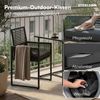 STEELSØN 'Kynaris' 3-tlg. Gartenmöbel-Set, Sitzgruppe aus 2 Polyrattan-Stühlen und Gartentisch, Metall, zusammenklappbar, schwarz/anthrazit, wetterfest Bild 5
