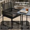 STEELSØN 'Kynaris' 3-tlg. Gartenmöbel-Set, Sitzgruppe aus 2 Polyrattan-Stühlen und Gartentisch, Metall, zusammenklappbar, schwarz/anthrazit, wetterfest Bild 4