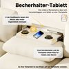 Sofa 242×80×88 cm, 3‑Sitzer Chenille Beige mit klappbarer Rückenlehne, USB‑Anschluss und Stauraum Bild 5