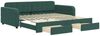 vidaXL Tagesbett Ausziehbar mit Schubladen Dunkelgrün 100x200 cm Samt 3196986 Bild 2
