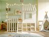 Kinderbett Hausbett 90x200, mit Dach und Fenster, mit offenem Stauraum, mit Kletterleiter, Massivholz-Kinderetagenbett ohne Matratze, weiß Bild 5
