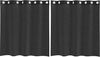 vidaXL Voile Vorhänge mit Ösen 2 Stk. Schwarz 140x140 cm 4102059 Bild 2