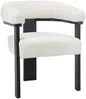 Vente-unique - LIVELIA Stuhl Stoff SchwarzWeiß - B 60 cm x H 78 cm x L 64 cm Bild 3