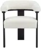 Vente-unique - LIVELIA Stuhl Stoff SchwarzWeiß - B 60 cm x H 78 cm x L 64 cm Bild 2