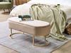 Bettbank Samtstoff beige goldenes Gestell 104 cm MILRY± Bild 3
