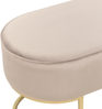 Bettbank Samtstoff beige goldenes Gestell 104 cm MILRY± Bild 5