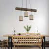 Pendellampe, Holz Stoffschirm, beige schwarz, Höhe anpassbar Bild 3