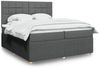 vidaXL Boxspringbett mit Matratze Dunkelgrau 200x200 cm Stoff 3292164 Bild 1