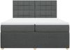 vidaXL Boxspringbett mit Matratze Dunkelgrau 200x200 cm Stoff 3292164 Bild 4
