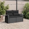 vidaXL Gartensofa mit Kissen 2-Sitzer Schwarz Poly Rattan 365972 Bild 3