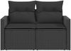 vidaXL Gartensofa mit Kissen 2-Sitzer Schwarz Poly Rattan 365972 Bild 5