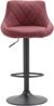 Barhocker FALON - Kunstleder Bordeauxrot 46x49x83 cm Schwarz | Barstuhl Mit Lehne Drehbar Tresenhocker Tresenstuhl Kneipenhocker Kneipenstuhl Bild 3