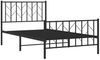 vidaXL Bettgestell mit Kopf- und Fußteil Metall Schwarz 100x190 cm 374449 Bild 4
