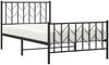 vidaXL Bettgestell mit Kopf- und Fußteil Metall Schwarz 100x190 cm 374449 Bild 3