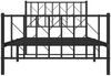 vidaXL Bettgestell mit Kopf- und Fußteil Metall Schwarz 100x190 cm 374449 Bild 5