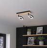 EGLO LED Deckenlampe Rielves - Moderne Deckenleuchte mit 2 schwenkbaren Spots, Holz und Schwarz Metall, warmweiß, energiesparende Beleuchtung, FSC-zertifiziert, 28 cm Länge Bild 5