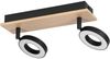 EGLO LED Deckenlampe Rielves - Moderne Deckenleuchte mit 2 schwenkbaren Spots, Holz und Schwarz Metall, warmweiß, energiesparende Beleuchtung, FSC-zertifiziert, 28 cm Länge Bild 2