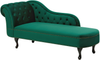 Beliani 'Nimes' Chaiselongue, Grün, Samt, 79 x 65 x 169 cm, Links Bild 4