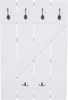 Tassenhalter HWC-D13, Hängeregal Tassenbrett Wandboard, 6 Haken 91x60cm ~ weiß lackiert Bild 3